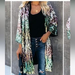 NWT Lilipretty Colorful Sequins Jacket. Perfect for Eras Tour!!